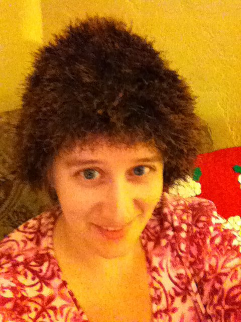 fun fur hat in brown